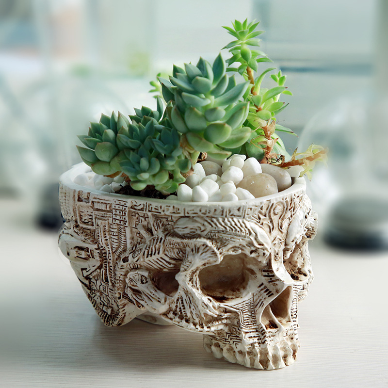 Горшок для цветов в виде череп – обзор и цена Snake Plant Ceramic